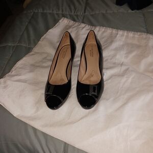 Elegant Black Peep-Toe Women's Shoes